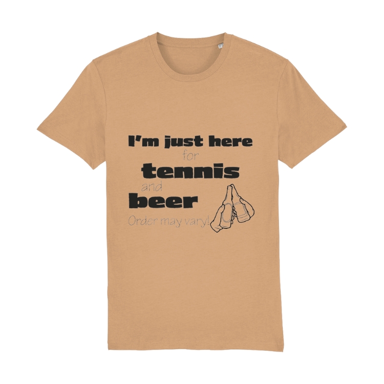 T-shirt "I'm just here for tennis and beer"