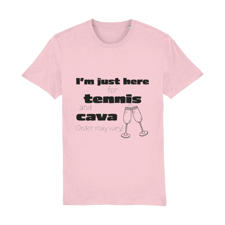 T-shirt "Im just here for tennis and cava"