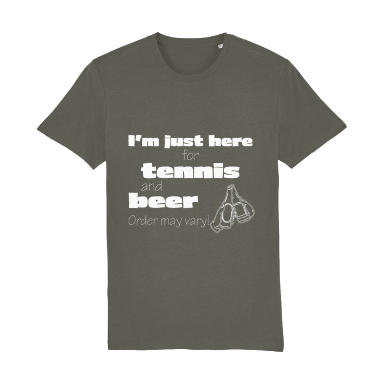 T-shirt "I'm just here for tennis and beer"