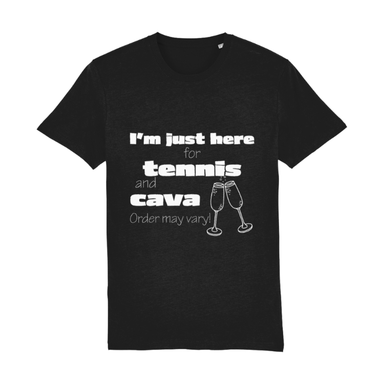 T-shirt "Im just here for tennis and cava"
