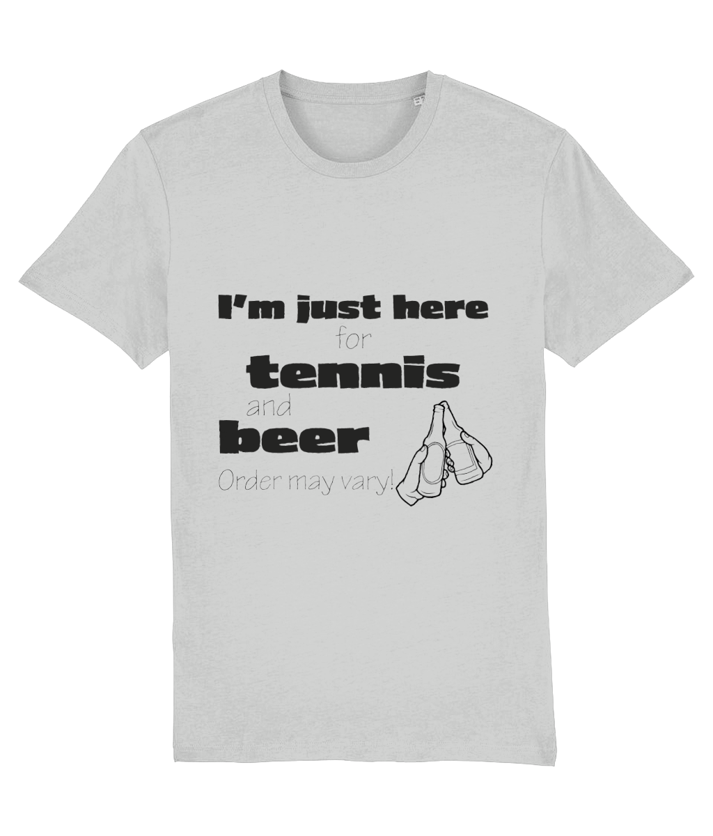T-shirt "I'm just here for tennis and beer" - Afbeelding 5