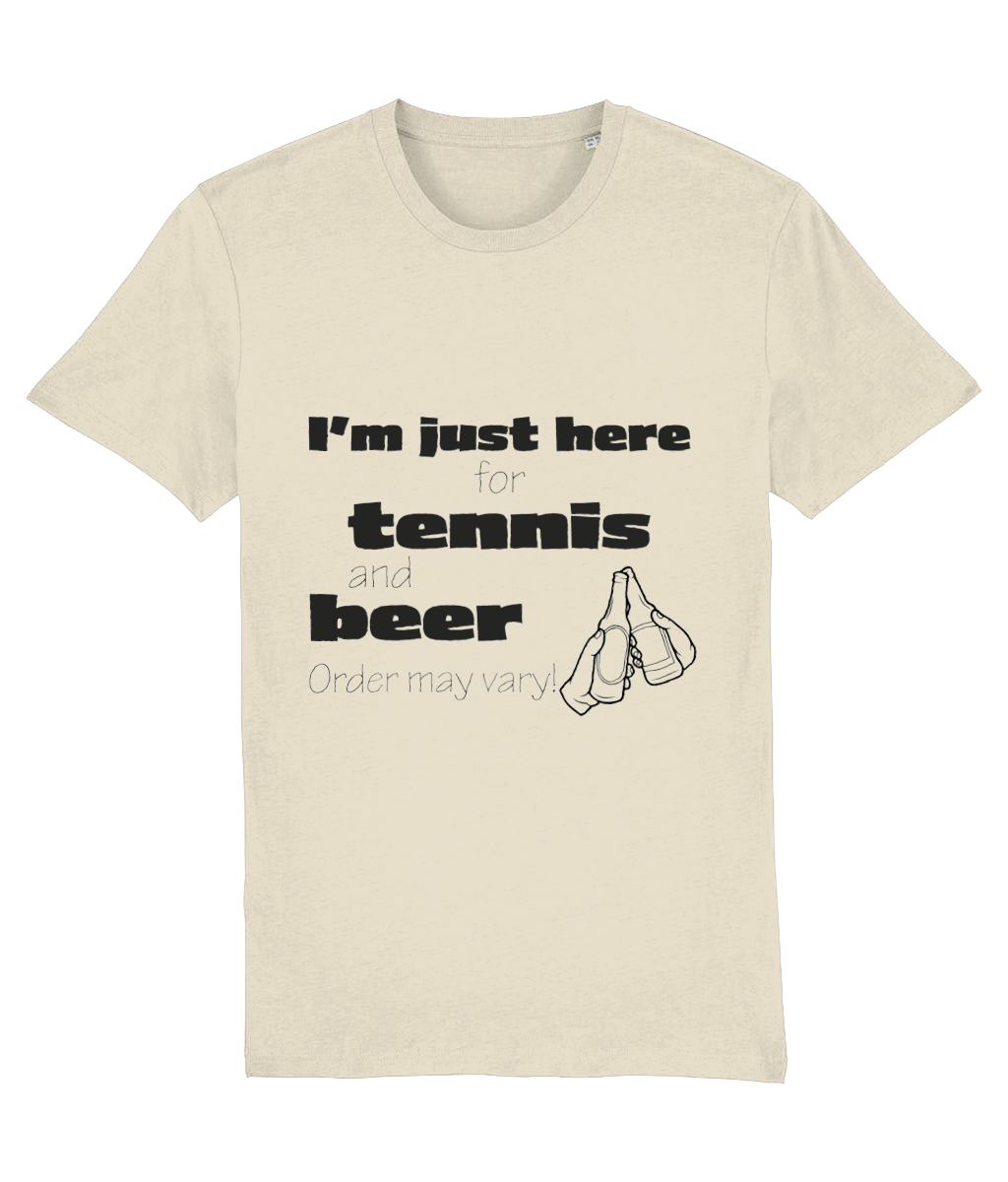 T-shirt "I'm just here for tennis and beer" - Afbeelding 3