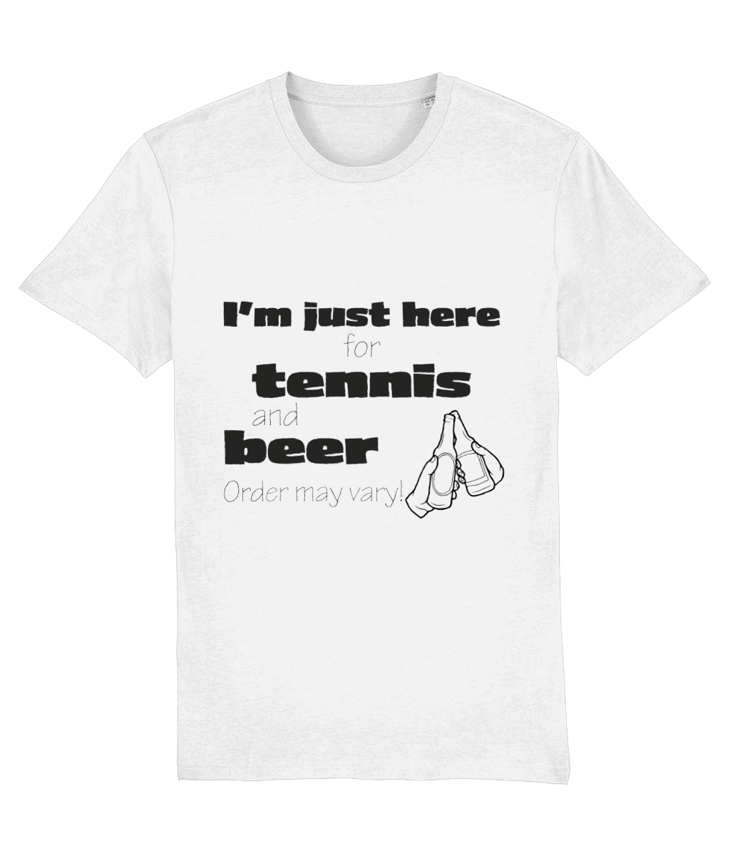 T-shirt "I'm just here for tennis and beer" - Afbeelding 2