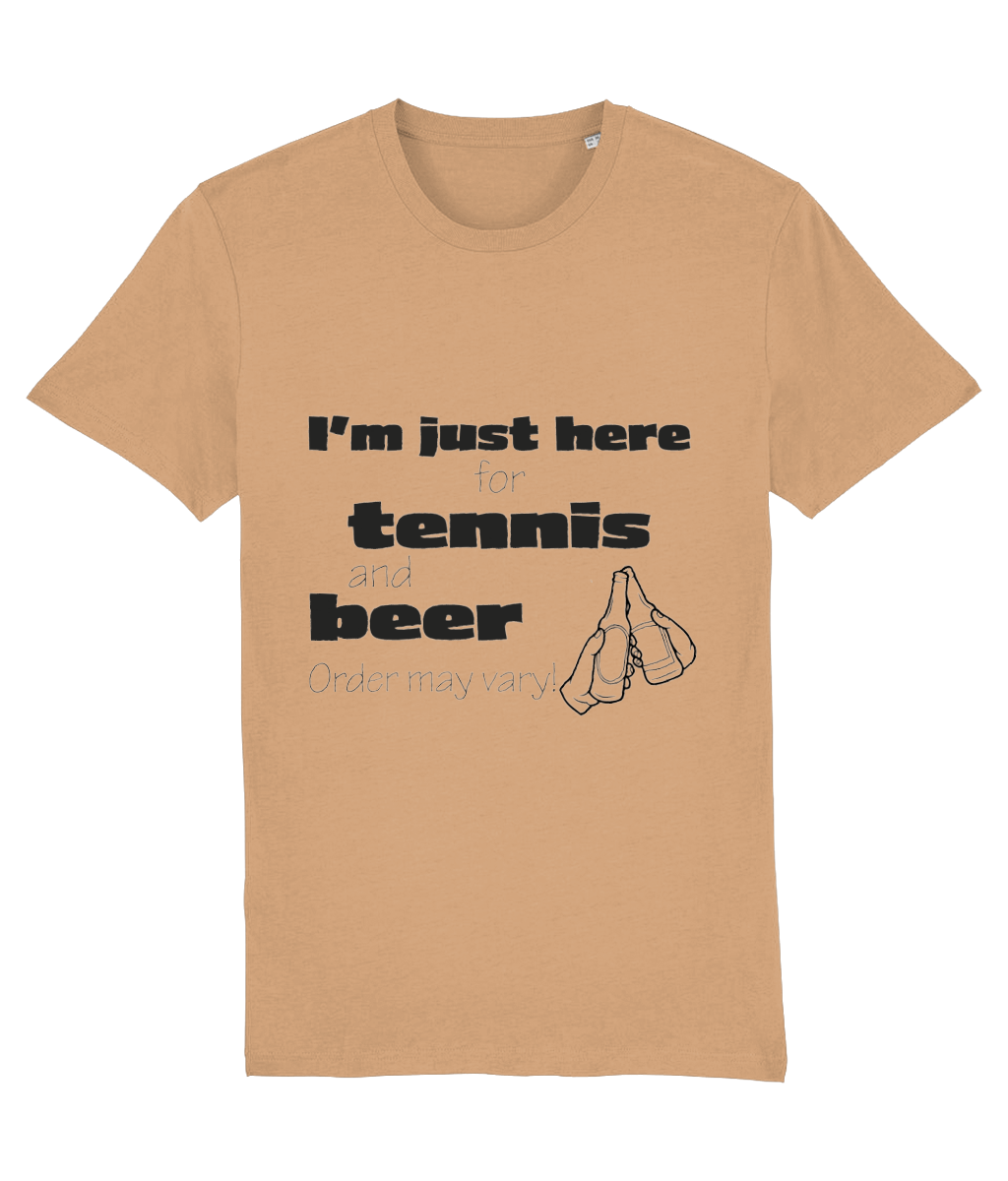 T-shirt "I'm just here for tennis and beer" - Afbeelding 4